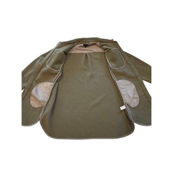 Talbots Shirt Coat Womens XL Green Wool Blend Long Heavyweight Pockets Outdoor - Picture 4 of 10